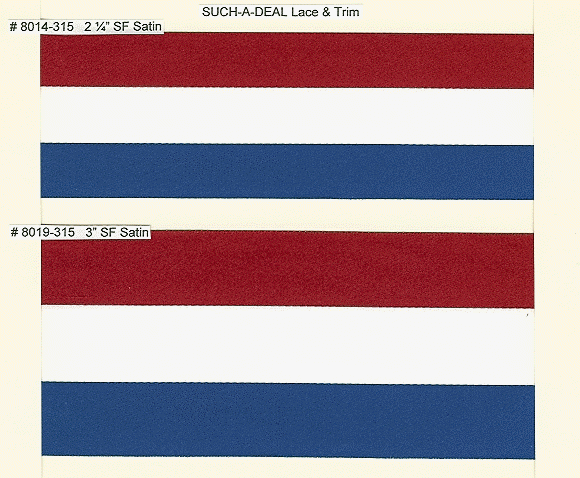 Vintage Ribbon Trim Red, White, Blue Stripe 3 Wide - Sold by the Yard -  Humboldt Haberdashery